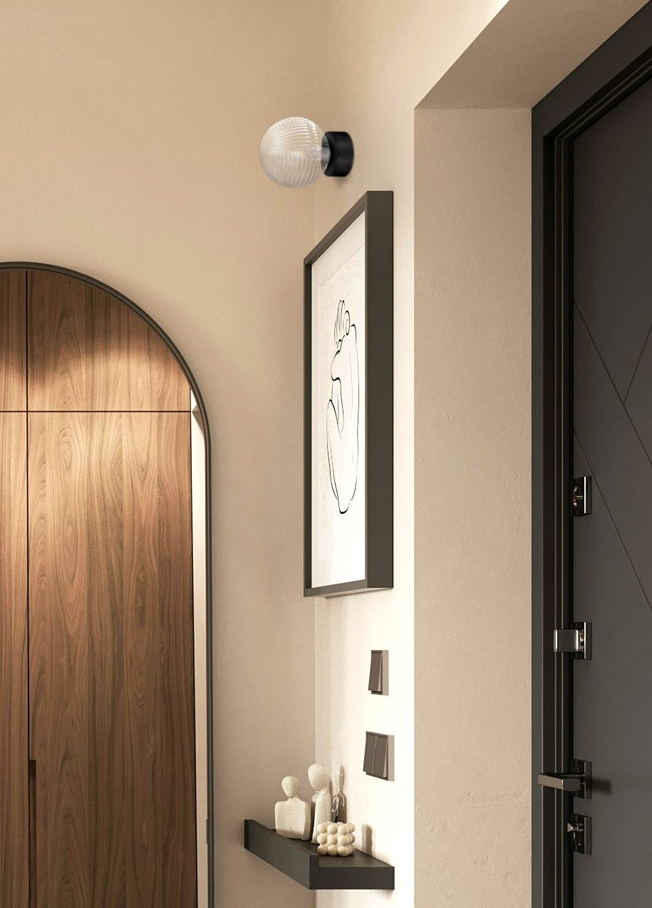 Kaja Aura lampa podsufitowa 1x10 W czarna-przezroczysta K-5681