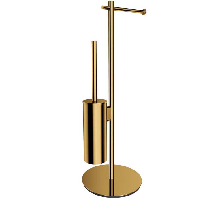 OMNIRES Stojak na papier i szczotkę WC MODERN PROJECT złoty połysk MP
