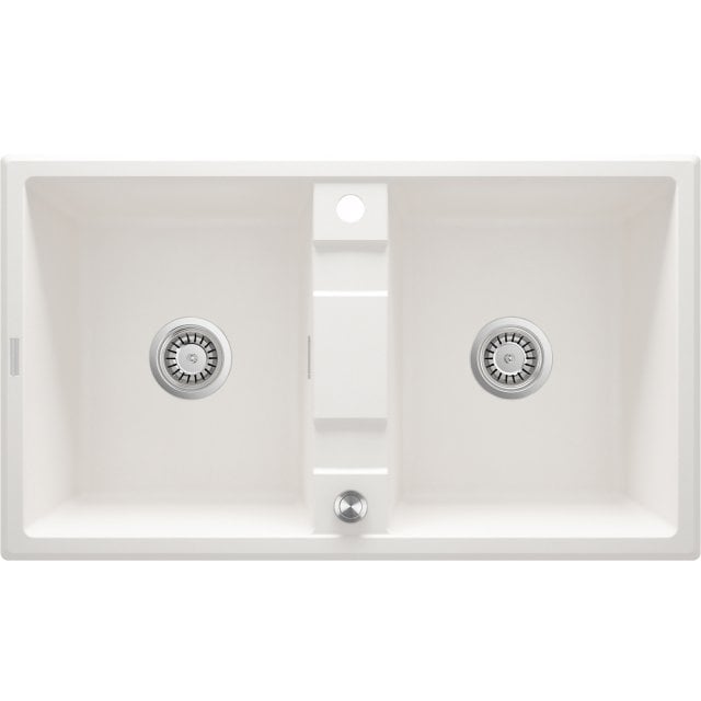 DEANTE Zlewozmywak granitowy ERIDAN alabaster 2-komorowy ZQE_A203