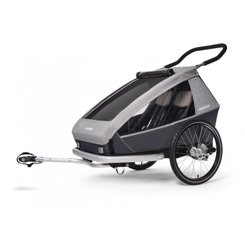 Croozer, Kid Keeke 2 - przyczepka rowerowa dwuosobowa-Stone Grey