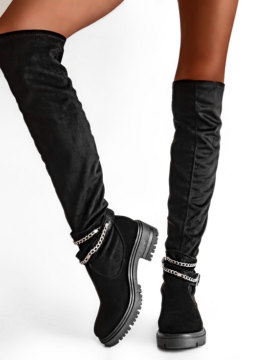 Kozaki ATENA 12 Czarny stretch