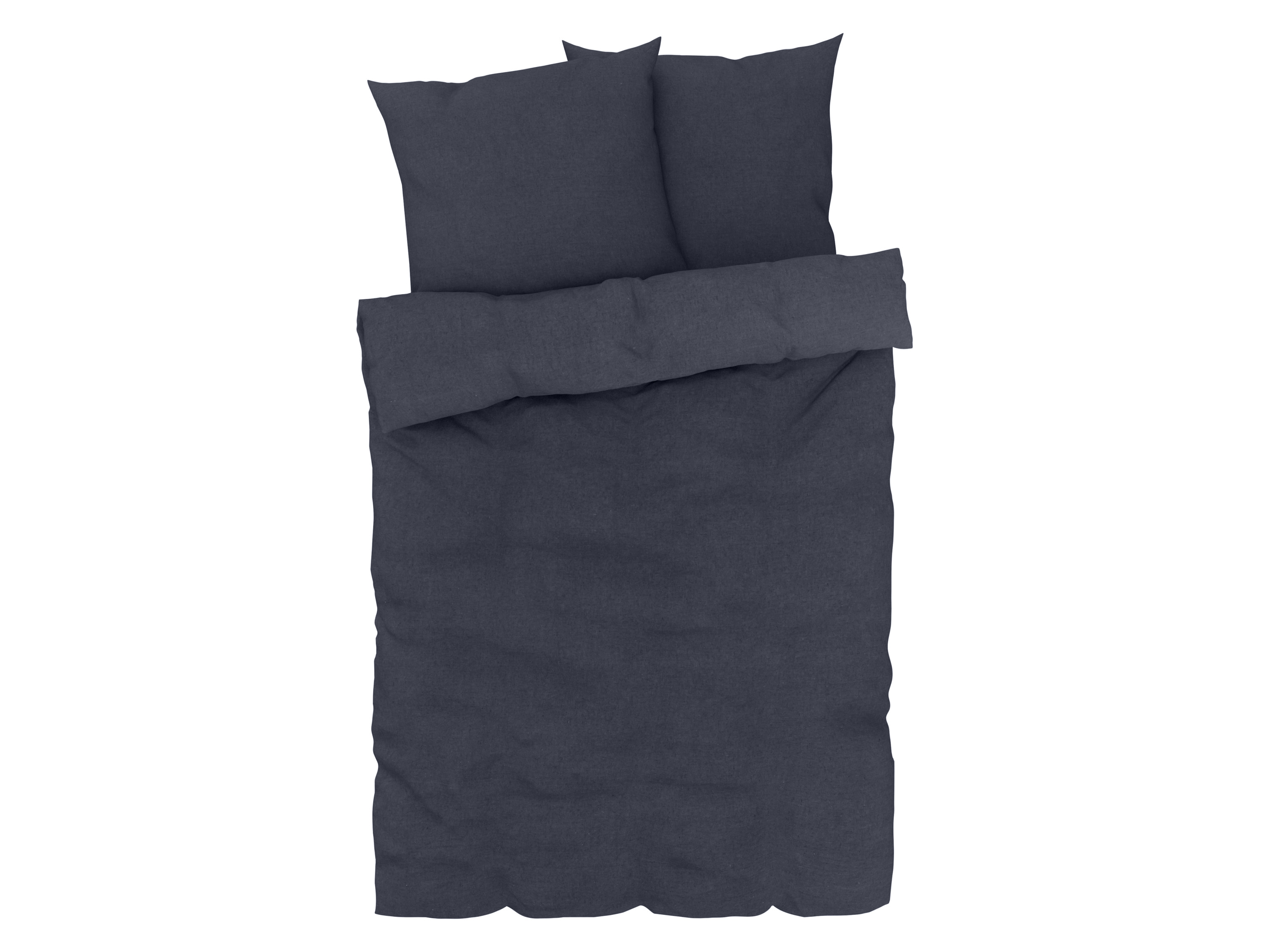 Livarno home Pościel z bawełny i lnu, 160 x 200 cm Czarny/ niebieski