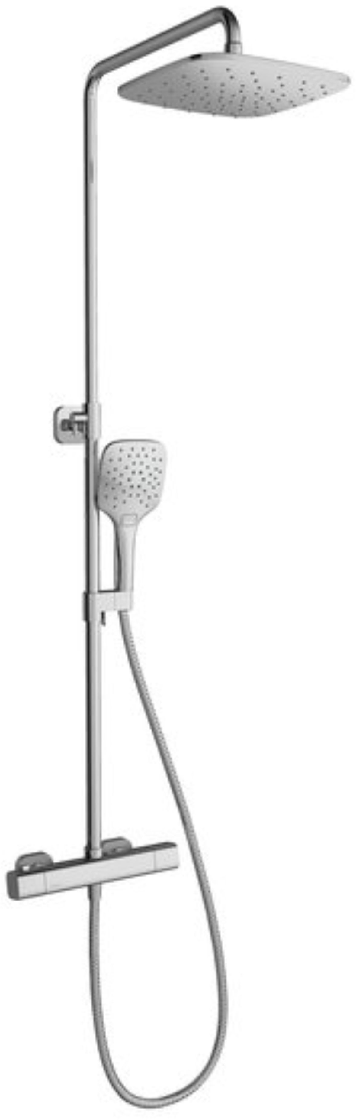 Darmowa Dostawa - Zestaw prysznicowy ścienny termostatyczny z deszczownicą chrom Ravak 10° Free X070141