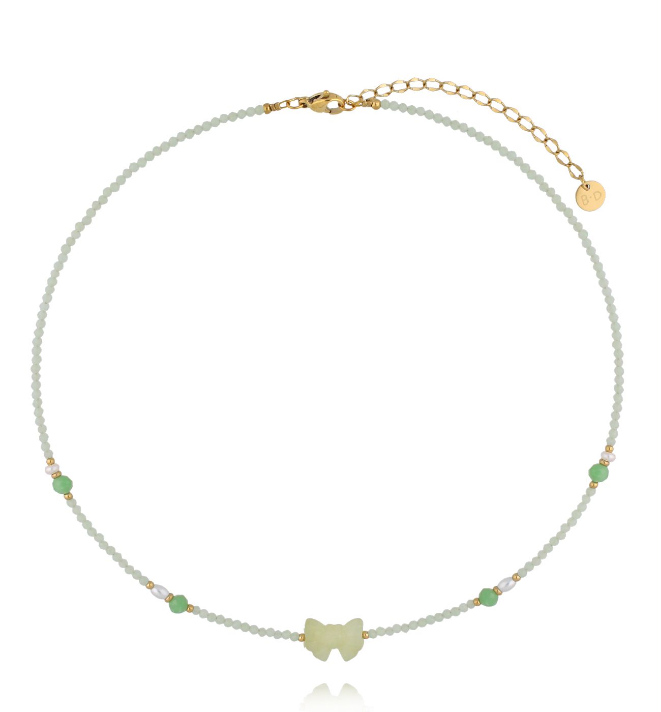 Naszyjnik z jadeitów i kokardą NPA1539