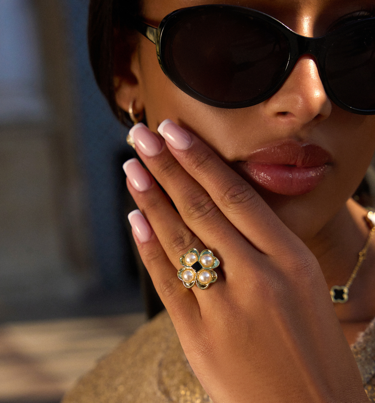 Pierścionek z perłami Perle Floreali PSS0146