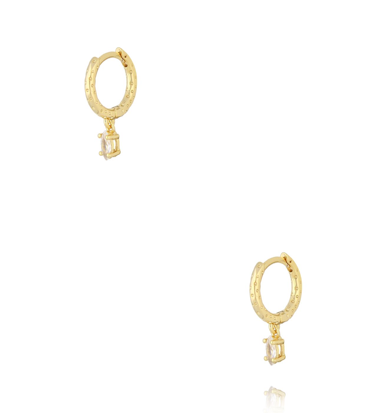 Kolczyki okrągłe złote z kryształkami KSS2195