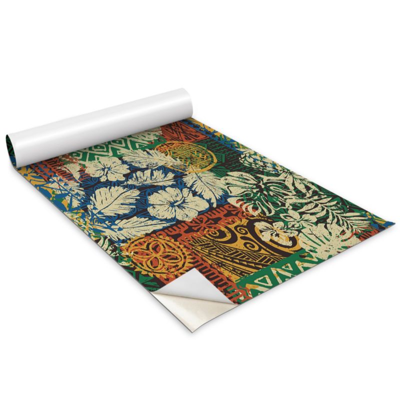 Folia Samoprzylepna Do Mebli Wallfluent 100x50 cm Hawajski kwiecisty wzór Matowa Okleina Dekoracyjna 1 rol.