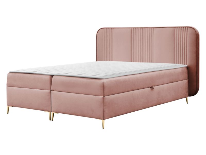 Łóżko kontynentalne MIRJAN 24 Fandy 160x200 cm brudny róż 1 szt.