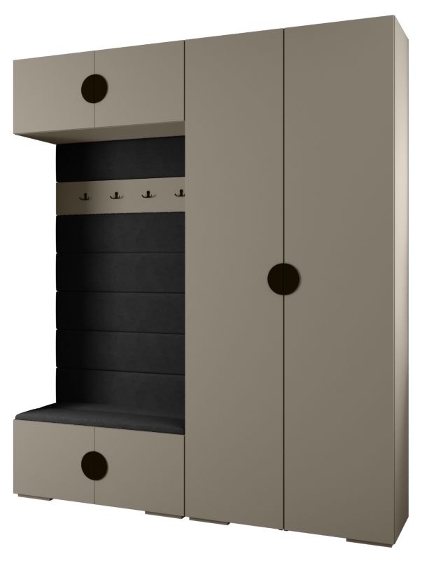 Garderoba do przedpokoju Abiks INOVA 4 Z18 kaszmir+czarny+manila18 1 szt.