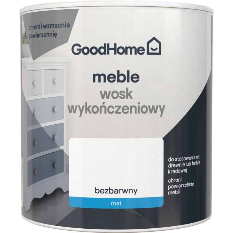 Wosk wykończeniowy do mebli GoodHome Reno bezbarwny mat 0,5 l