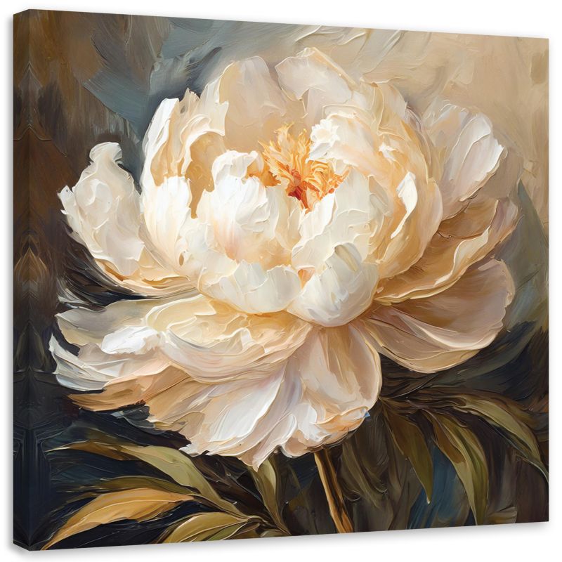 Obraz do salonu sypialni Feeby Kwiat Piwonii Kremowy 40x40 cm 1szt