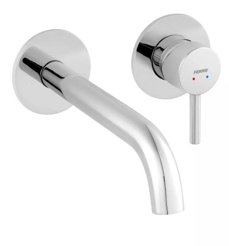 Bateria umywalkowa podtynkowa Ferro Ciriculus chrom, stała wylewka, bez korka, 1 szt.