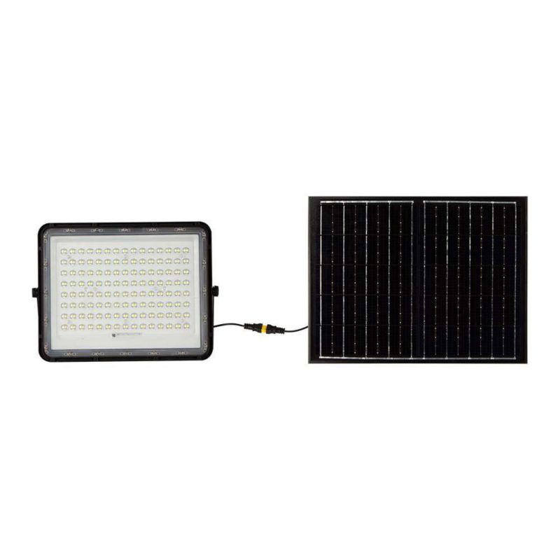 Naświetlacz solarny LED V-TAC czarny LED 20W 6400K 1800lm z pilotem IP65 wym: 23,5 x 29 x 5,5 cm aluminium - 1 szt.