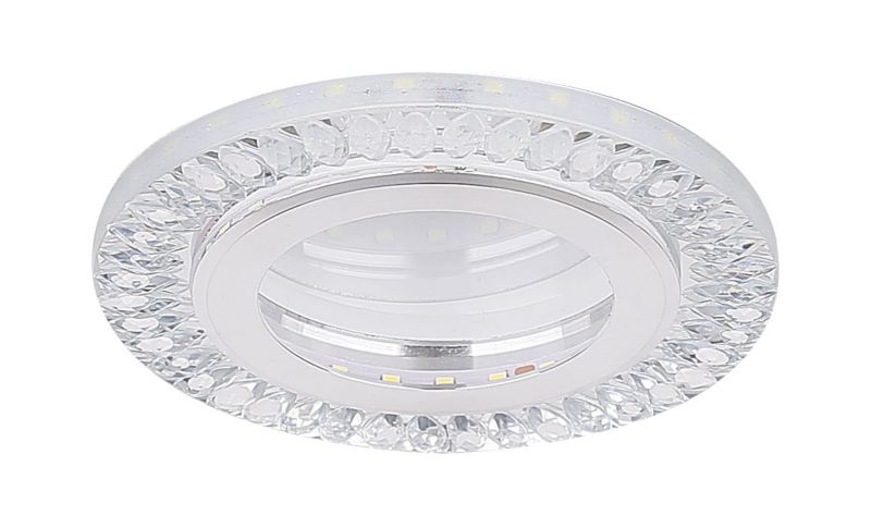 Oprawa sufitowa wpuszczana Candellux Ssp chromowana LED 5W 6500K 500lm kryształki IP20 wym: 12,3 x 12,3 cm okrągła - 1 szt.