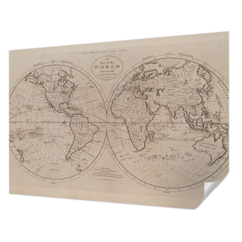 Tapeta samoprzylepna Tulup 208x146 cm Stara mapa Tapeta Do Biura, Salonu, Przedpokoju 1 szt.