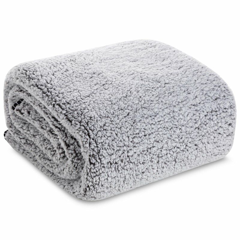 Koc KOALA Eurofirany 150x200 cm stalowy biały miękki gruby 1 szt.