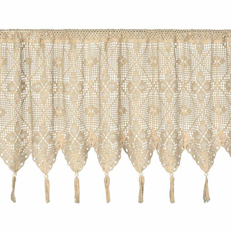 Zazdrostka MARTHA Eurofirany 60 x 150 cm biała koronkowa z ozdobnymi chwostami 1 szt.