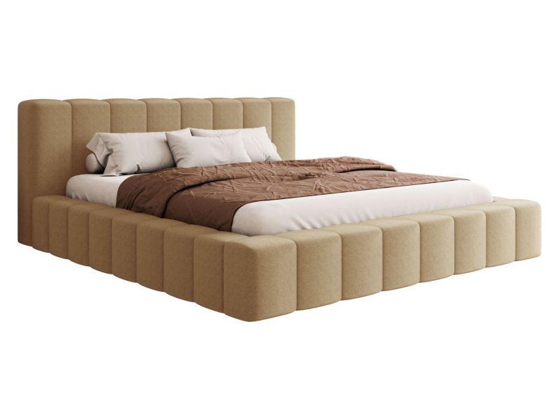 Łóżko tapicerowane MIRJAN 24 Makira 140x200 słoneczny beż 1 szt.
