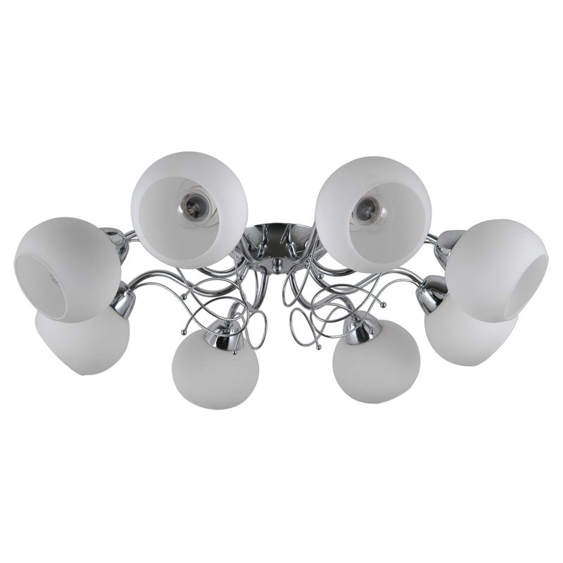 Lampa sufitowa wisząca Italux Masseri chromowana biała wym: 25 x 67 x 67 cm 8xE27 x 40W 1 szt.