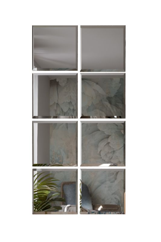 Lusterka kafelkowe BD art do przyklejenia 20x20 cm fazowane 8 szt.