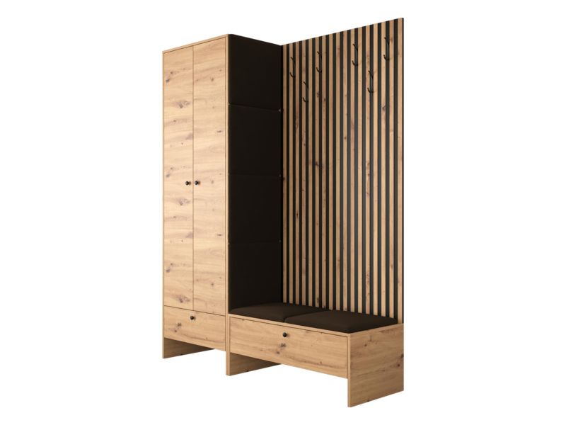 Garderoba MIRJAN 24 Balma III dąb artisan + brązowy 1 kpl.