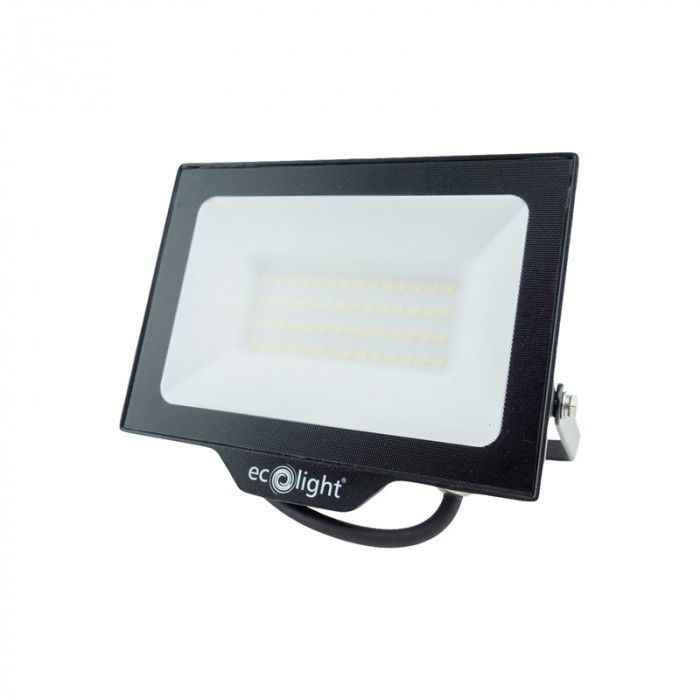 Naświetlacz LED Ecolight czarny LED 50W 6500K 4500lm IP65 wym: 14,5 x 17,8 x 2,9 cm aluminium - 1 szt.