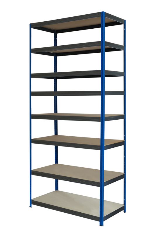 Regał metalowy MODO24 magazynowy niebiesko-grafitowy helios 270x75x45cm 8 półek po 350 kg 1 szt.