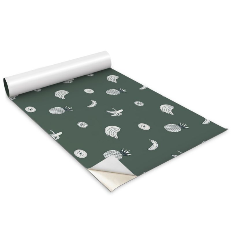 Folia Samoprzylepna Do Mebli Wallfluent 100x50 cm Ananas i banan Matowa Okleina Dekoracyjna 1 rol.