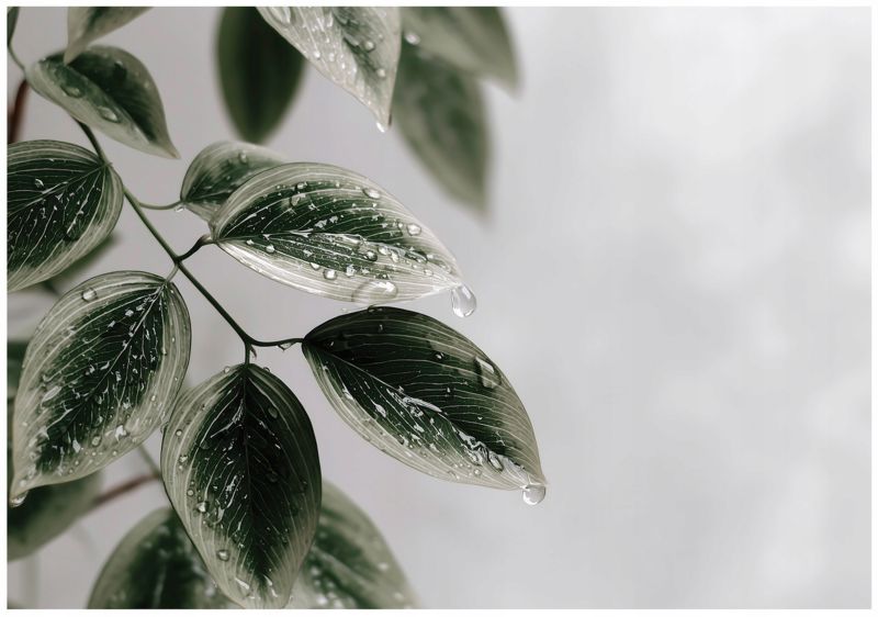 Fototapeta WALLARENA Do Sypialni Salonu Na Flizelinie Liście Abstrakcja Beton Zielony 416x254 cm 16370VEXXXL 1 szt.