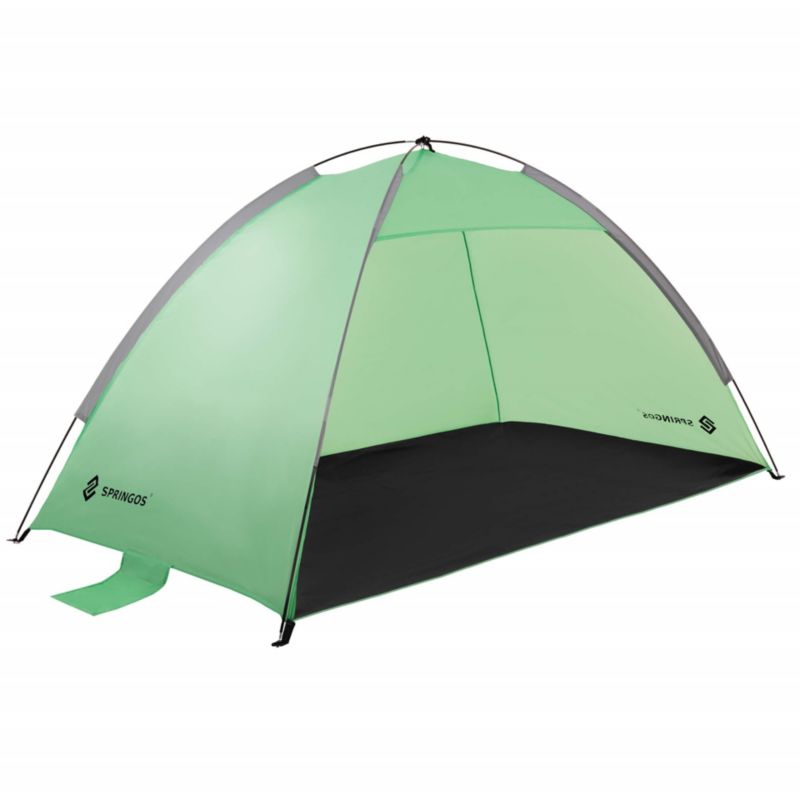 Namiot turystyczny Springos 210x120x112 cm plażowy z pokrowcem, parawan zielono-szaro-czarny 1 szt.
