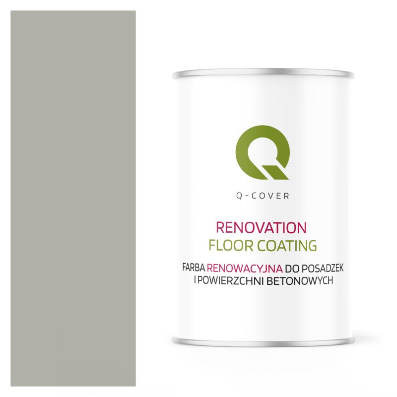 Farba Renowacyjna do Posadzek i Powierzchni Betonowych Q-Cover Szary Agatowy RAL7038 Wysoki Połysk 1L