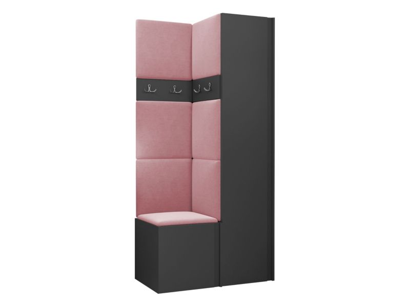 Garderoba MIRJAN 24 Orion XXIV grafit + różowy 1 kpl.