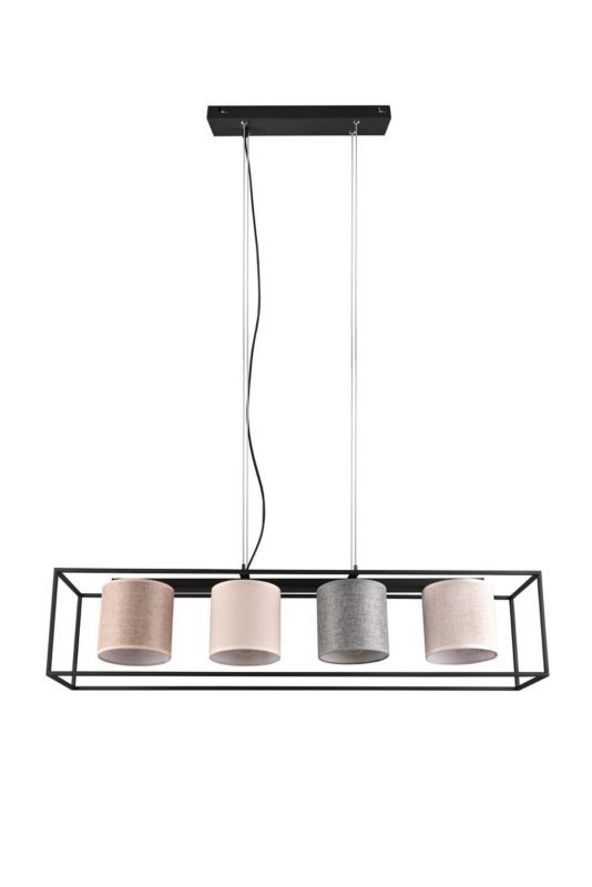 Lampa wisząca Trio Ross czarno-brązowa-odcienie brązu wym: 150 x 100 x 20 cm 4xE27 x 25W 1 szt.