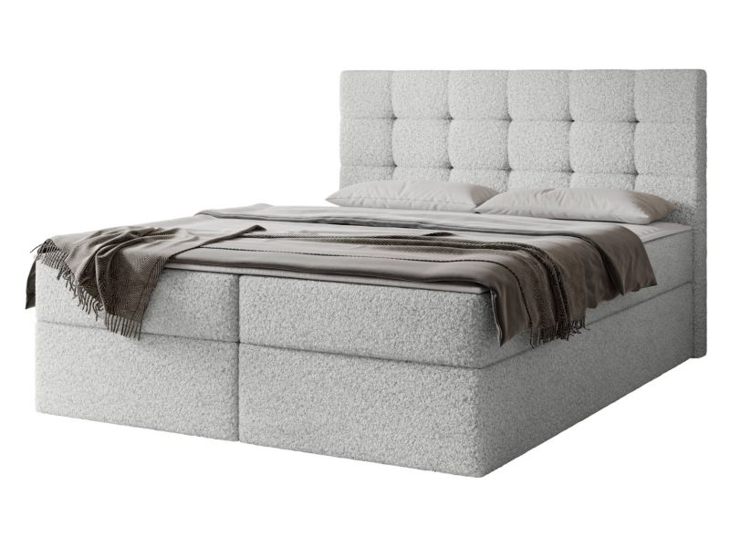 Łóżko kontynentalne MIRJAN 24 Luanda Boucle 180x200 jasny szary 1 szt.