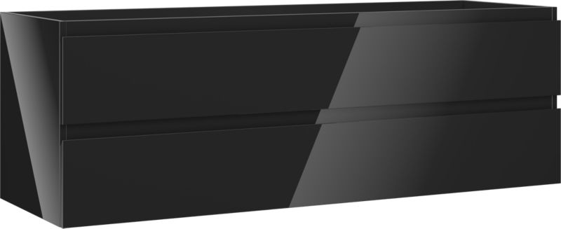 Szafka łazienkowa podumywalkowa Mexen Orio czarny połysk 140 cm 2 szuflady 1 szt.