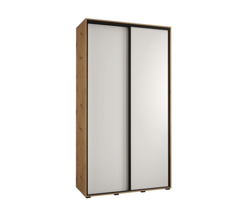 Szafa przesuwna Abiks DAVOS 1 wysoka szer.130cm artisan/biały/czarny 1szt.