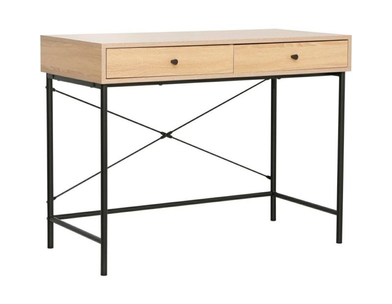 Biurko Hornet INTESI biurko loftowe z szufladami dąb naturalny czarne 100 cm 1 szt.
