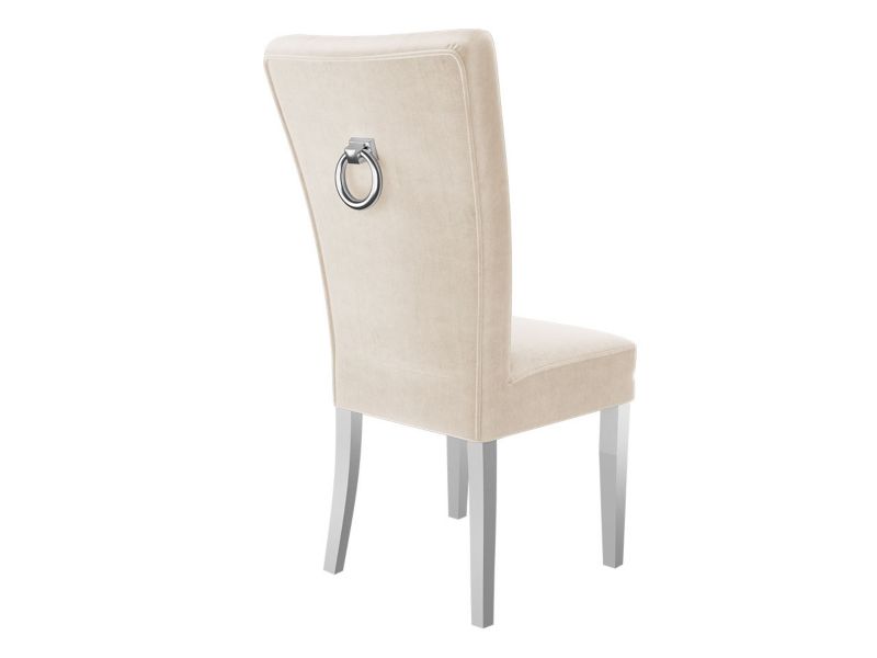 Krzesło MIRJAN 24 S67 biały półmat + kremowy + kołatka chrom 1 szt.