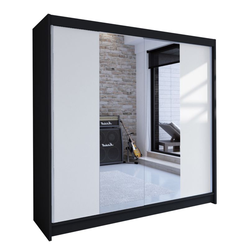 Szafa MIRJAN 24 z drzwiami przesuwnymi Talin II czarny/biały 1 szt.