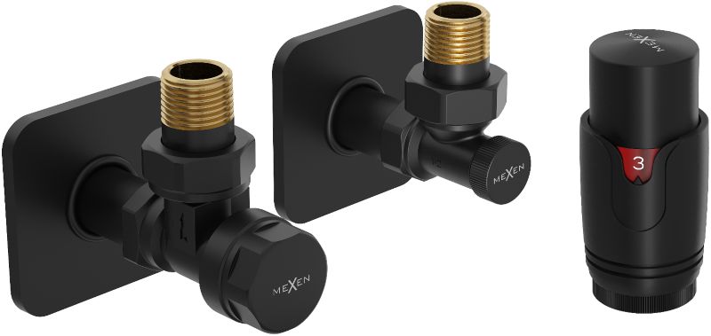 Zestaw termostatyczny kątowy Mexen G00 czarny W901-900-909-70 1 szt.