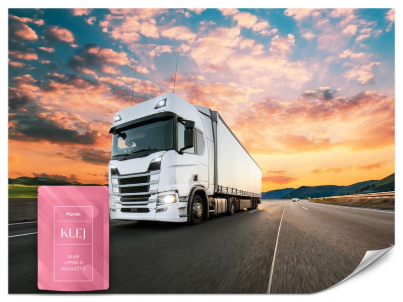 Fototapeta Muralo Ciężarówka Auto Zachód Słońca 300x210 cm 1szt.