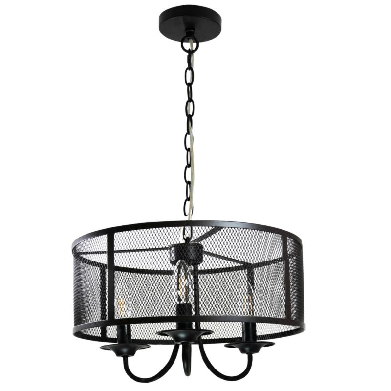 Lampa wisząca Polux Soho 0866 czarna 40 cm średnicy 3xE14 x 12W 1 szt.
