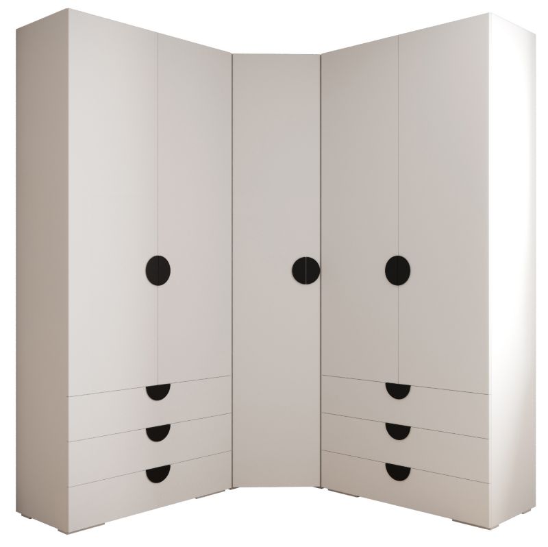 Garderoba wysoka do przedpokoju Abiks INOVA 4 Z7 biały+czarny 1 szt.