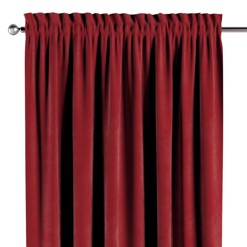 Zasłona na kanale z grzywką 1 szt. 130 x 245 cm Dekoria intensywna czerwień 1 szt.