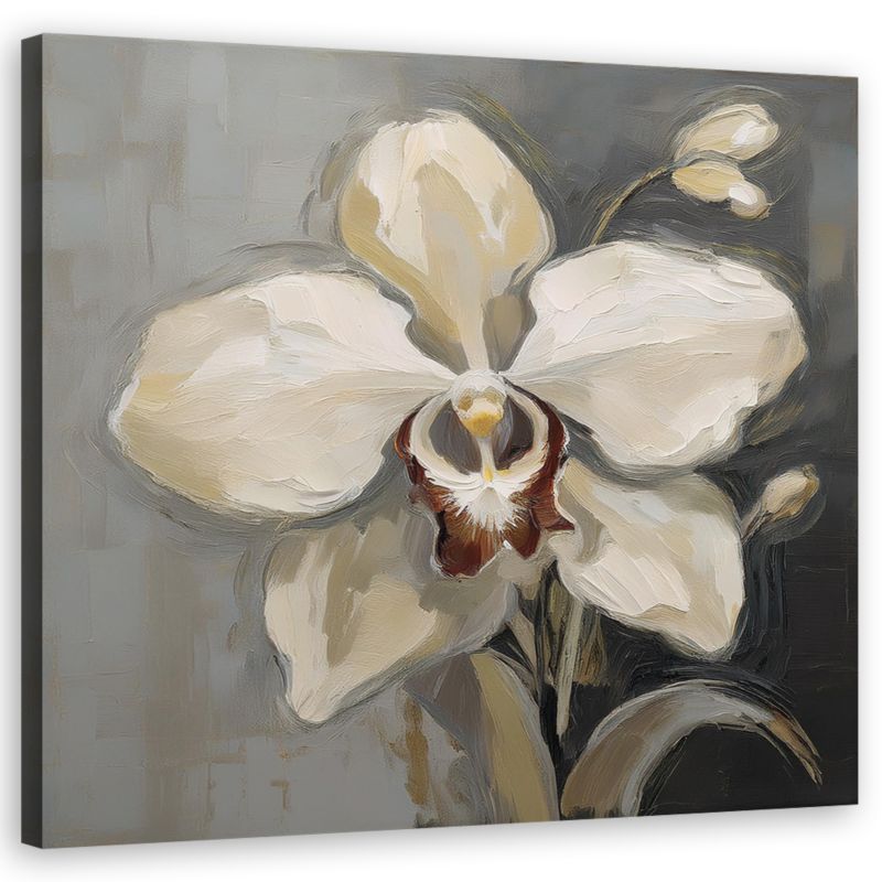 Obraz do salonu sypialni Feeby Biała Malowana Orchidea 50x50 cm 1szt