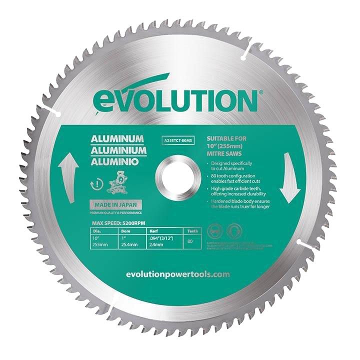 Piła widiowa TCT do cięcia aluminium Evolution 255mm / 80z do pił ukośnych 1 szt.