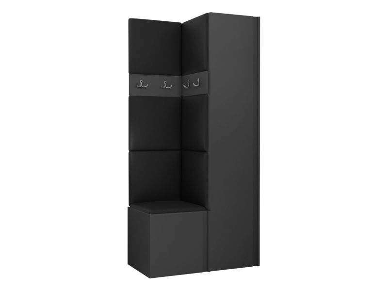 Garderoba MIRJAN 24 Orion XXIV grafit + czarna ekoskóra 1 kpl.