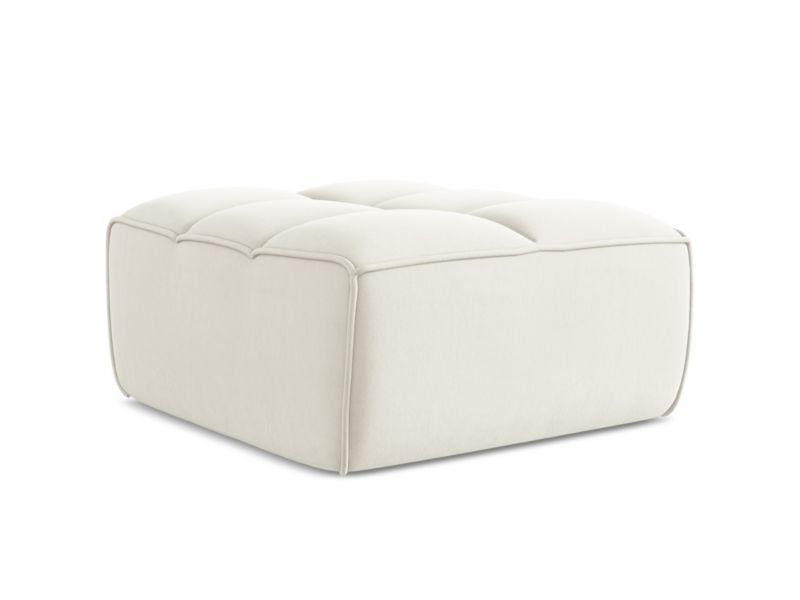 Pufa LaMiaSofa BELLUNO z tkaniny welwetowej 80x93 cm jasny beż 1 szt.