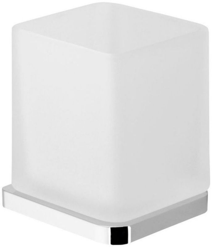 Kubek na szczoteczki ścienny Sapho Olymp chrom/szkło mleczne 1 szt.