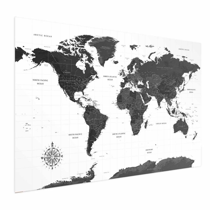 Plakat Artgeist Monochromatyczna mapa 30x21 cm bez ramy 1 szt